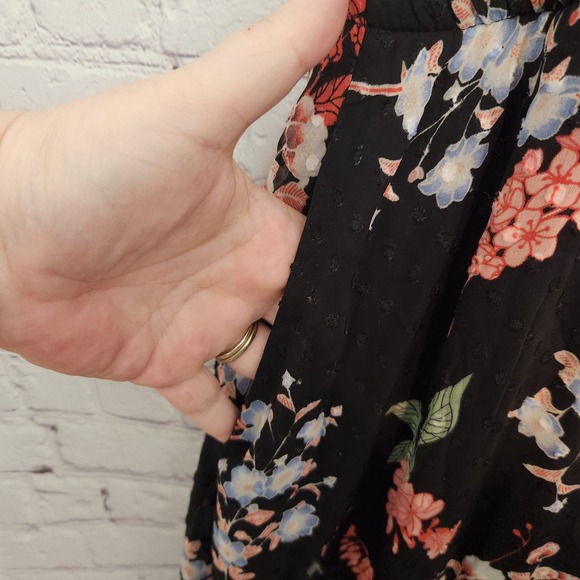 Lane Bryant Black Floral Swiss Dot Short sleeve Maxi Women's Dress 24 - Picture 8 of 10